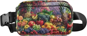 AIXIWAWA Fruits Pile Fanny Pack Crossbody Bag Waist Pack Compact Adjustable Strap for Hiking Running Travelling
