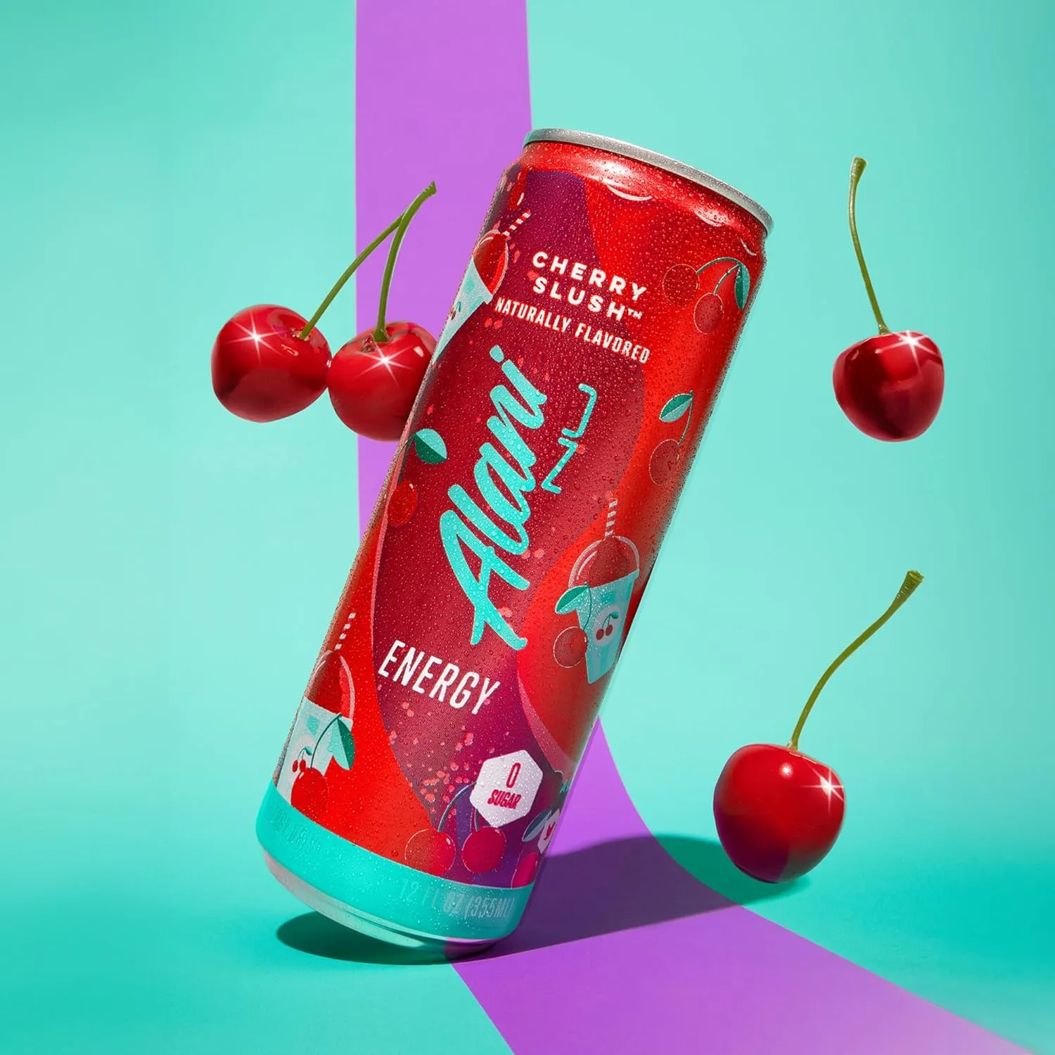 Alani Nu CHERRY SLUSH Sugar Free, Low Calorie Energy Drinks, 200mg Caffeine, Biotin B Vitamins, Zero Sugar, 10 Calories, 12 Fl Oz Cans, 12 Pack