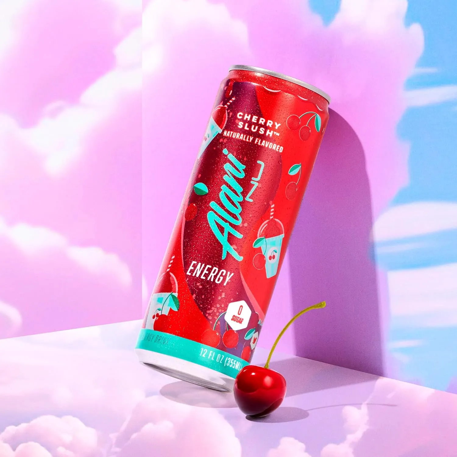 Alani Nu CHERRY SLUSH Sugar Free, Low Calorie Energy Drinks, 200mg Caffeine, Biotin B Vitamins, Zero Sugar, 10 Calories, 12 Fl Oz Cans, 12 Pack