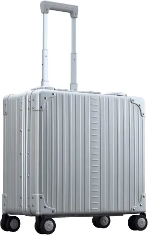 Aleon 17" Aluminum Deluxe Business Rolling Catalog Case for Men and Women | Vertical Opening Carry-On Laptop Bag with TSA Locks and Aircraft-Grade Aluminum Frame - Optimal Travel Companion (Platinum)