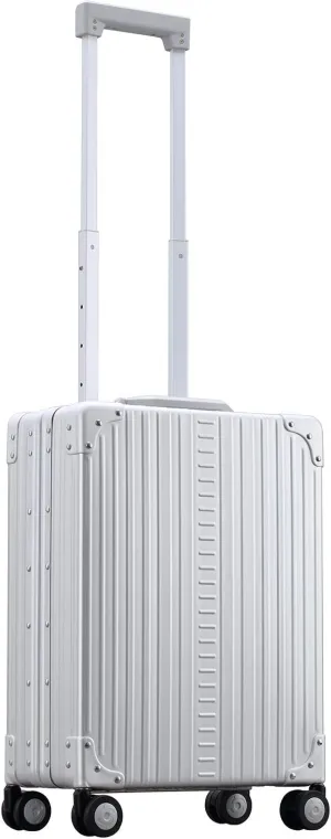 Aleon Aluminum Business Briefcase - Vertical Open Carry On 21", TSA Approved Hardshell Suitcase, Laptop Compartment, Hard Side Cabin Bag - Aluminum Frame Pilot Case for Travel & Business (Platinum)