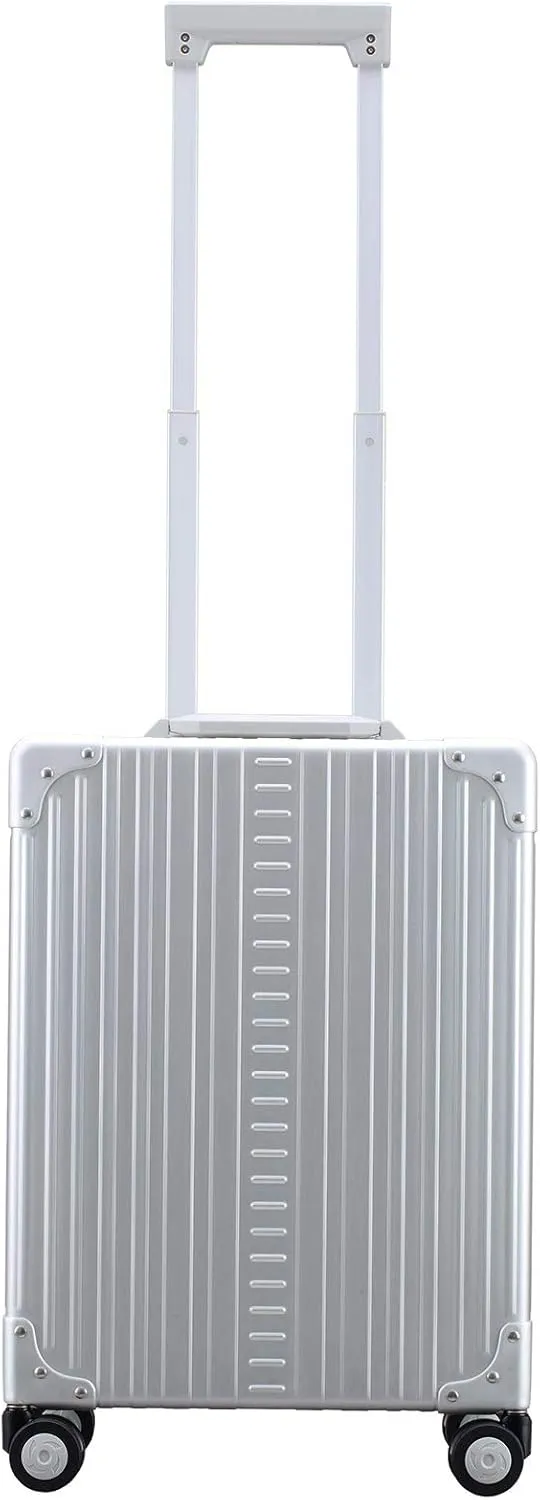 Aleon Aluminum Business Briefcase - Vertical Open Carry On 21", TSA Approved Hardshell Suitcase, Laptop Compartment, Hard Side Cabin Bag - Aluminum Frame Pilot Case for Travel & Business (Platinum)