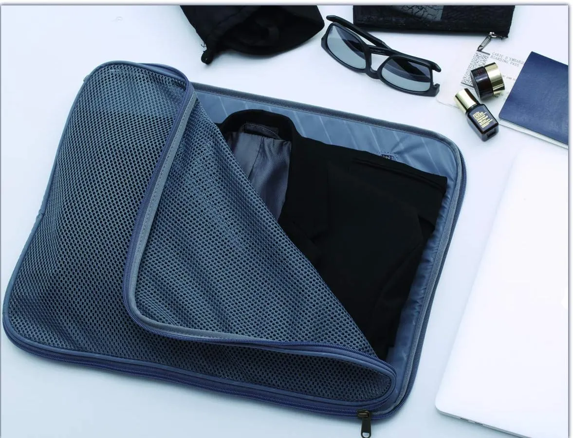 Aleon Aluminum Business Briefcase - Vertical Open Carry On 21", TSA Approved Hardshell Suitcase, Laptop Compartment, Hard Side Cabin Bag - Aluminum Frame Pilot Case for Travel & Business (Sapphire)