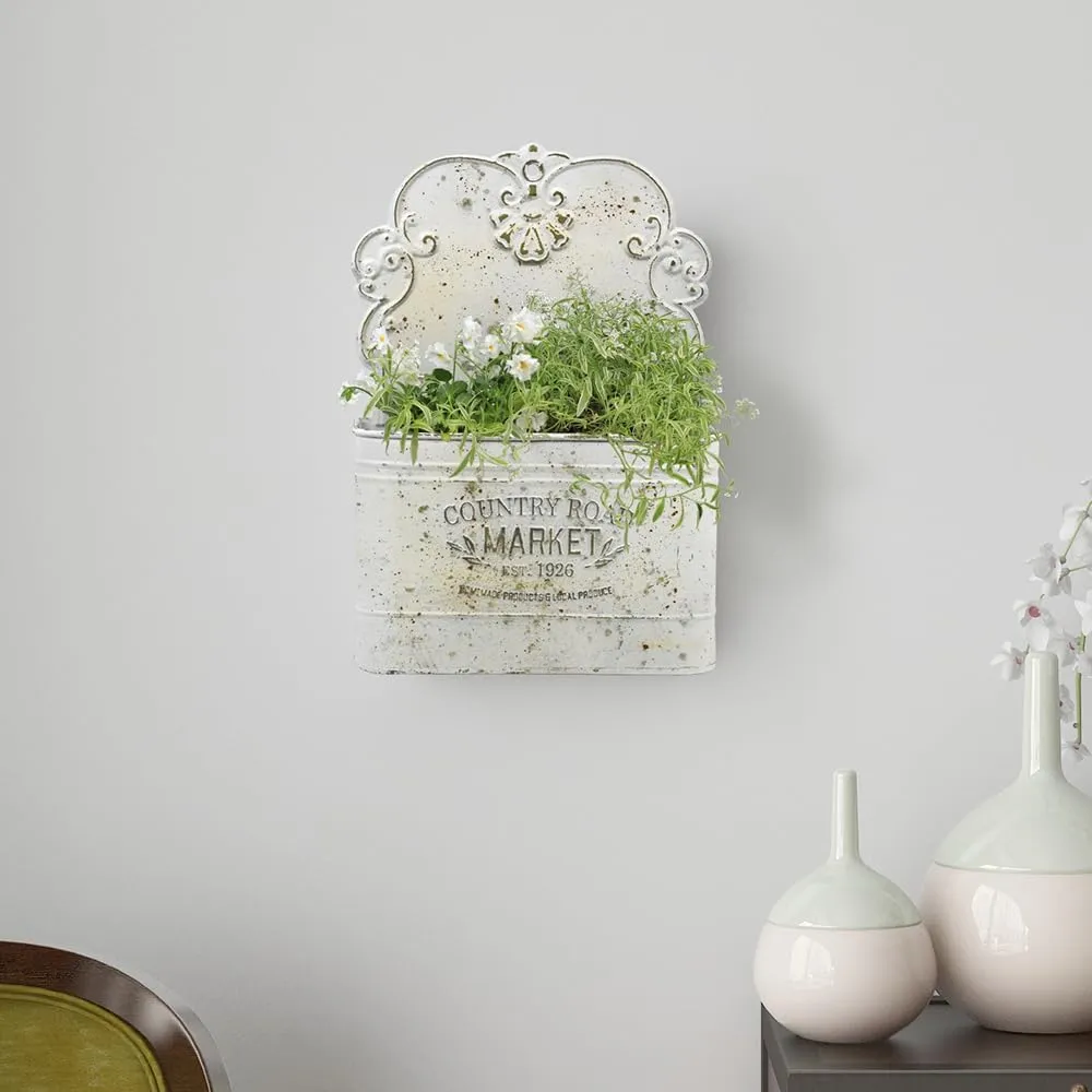 All Chic Metal Wall Planter Wall Mount Planter Wall Haning Planter Outdoor Metal Wall Planter Wall Vases for Flowers Shabby Chic Wall Decor for Rustic Farmhouse