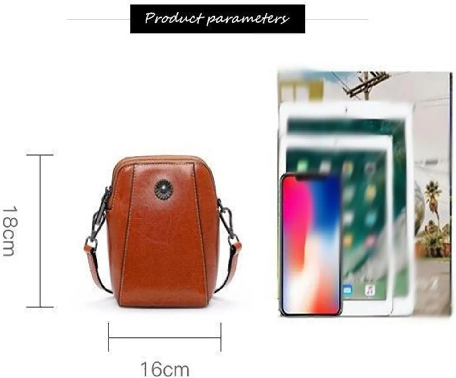 All-match Vertical Cellphone Bag, Mini Shoulder waterproof Crossbody Wallet Phone Bag for Women
