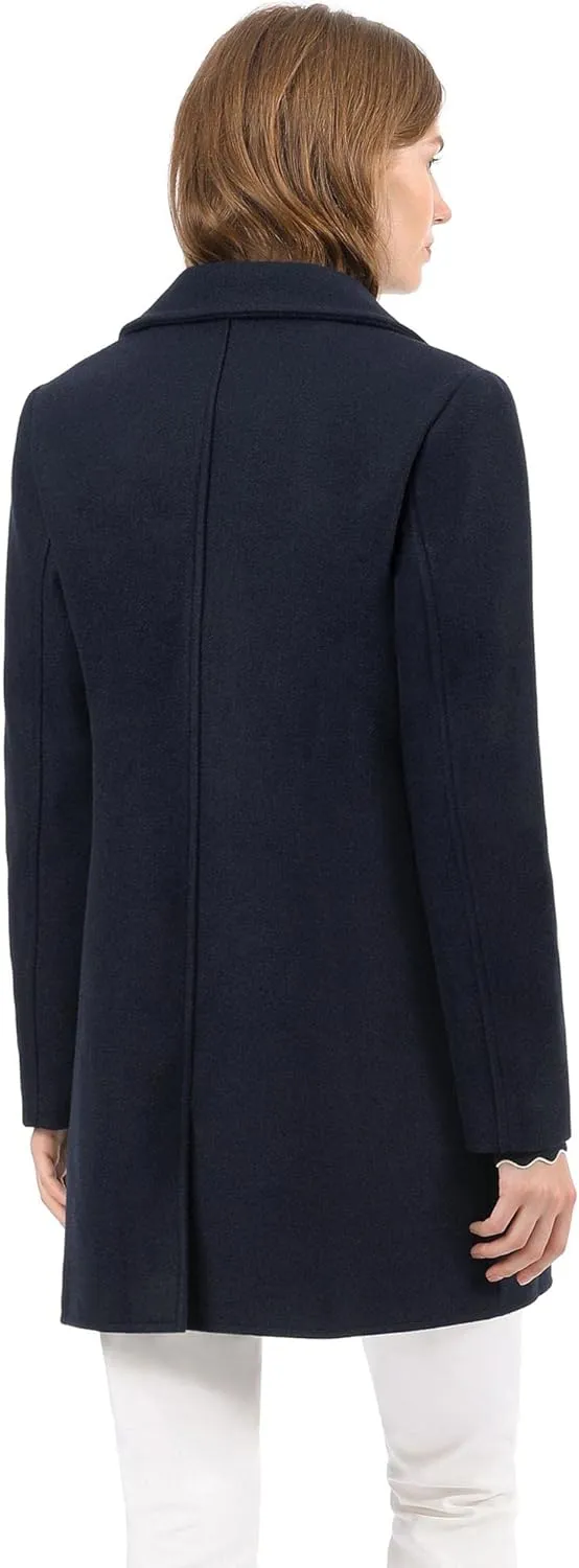 Allegra K Women's Winter Single Breasted Peter Pan Collar Outwear Trench Coat