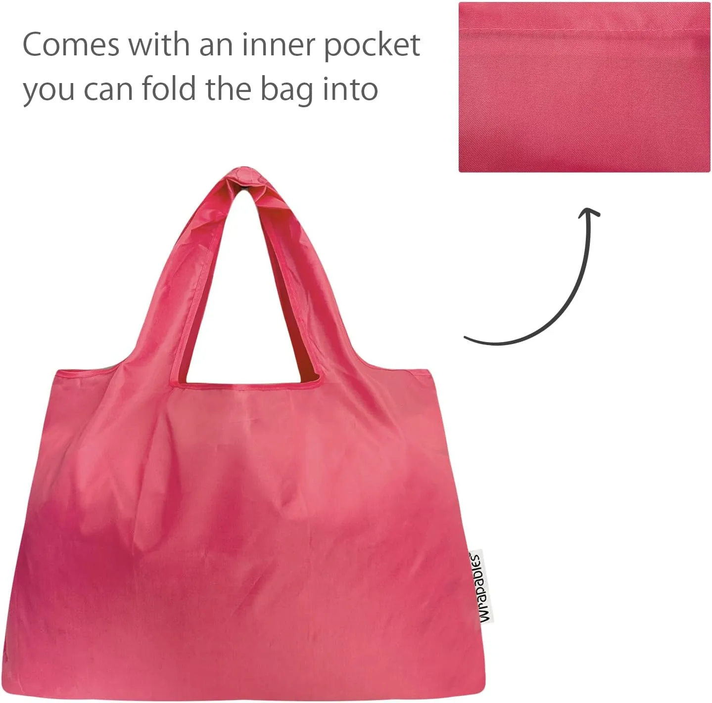 allydrew Large & Small Foldable Tote Nylon Reusable Grocery Bags, Set of 2