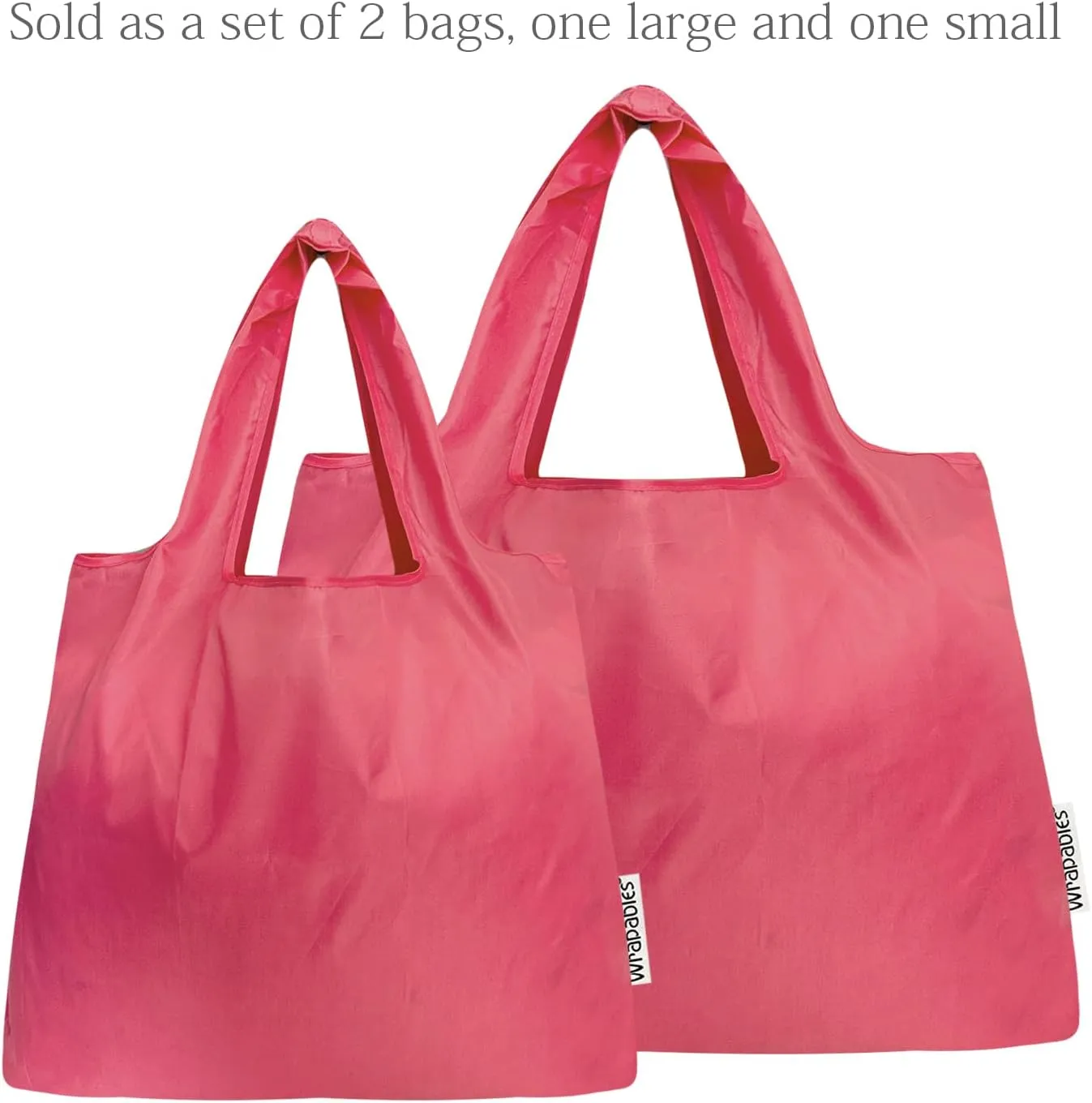 allydrew Large & Small Foldable Tote Nylon Reusable Grocery Bags, Set of 2
