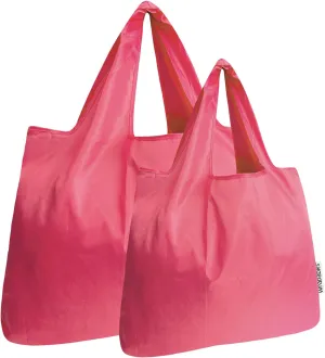 allydrew Large & Small Foldable Tote Nylon Reusable Grocery Bags, Set of 2