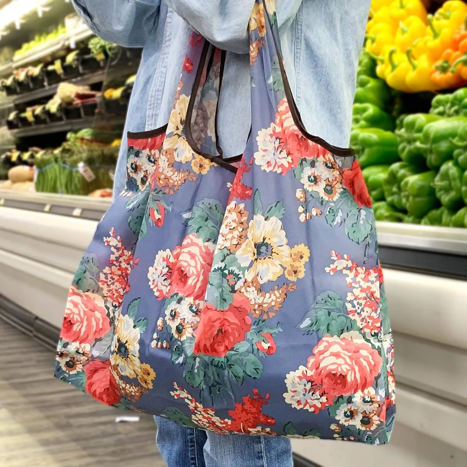 allydrew Large Foldable Tote Nylon Reusable Grocery Bag
