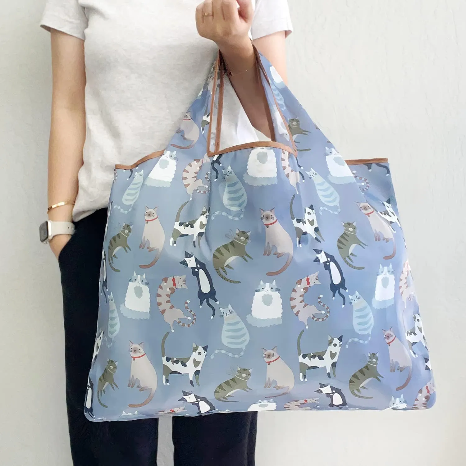 Allydrew Large Foldable Tote Nylon Reusable Grocery Bags