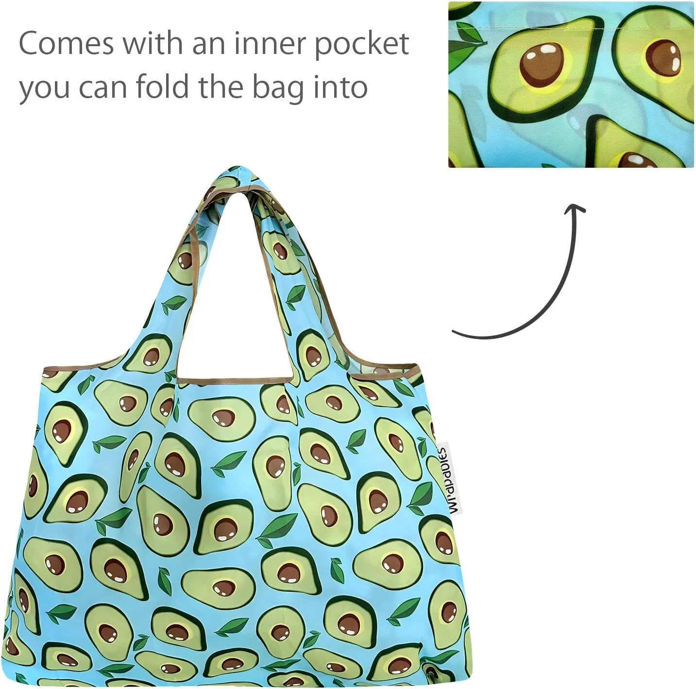 allydrew P73983 Large & Small Foldable Tote Nylon Reusable Grocery Bags, Set of 2