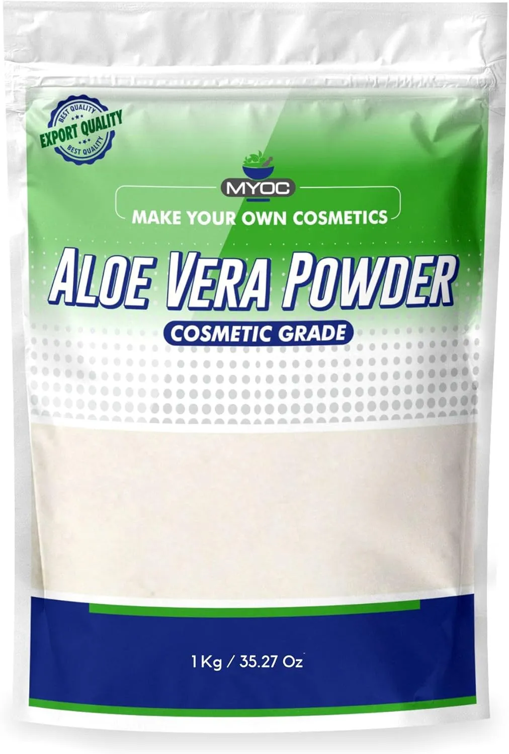 Aloe Vera Powder | Cosmetic Grade | for DIY Skincare, Hair Masks, Serums, and Lotions - 1 Kg / 35.27 Oz