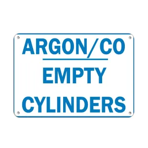 Aluminum Horizontal Metal Sign Multiple Sizes Argon Co Empty Cylinders Hazard Flammable White Gas All Over Weatherproof Street Signage 24x18Inches