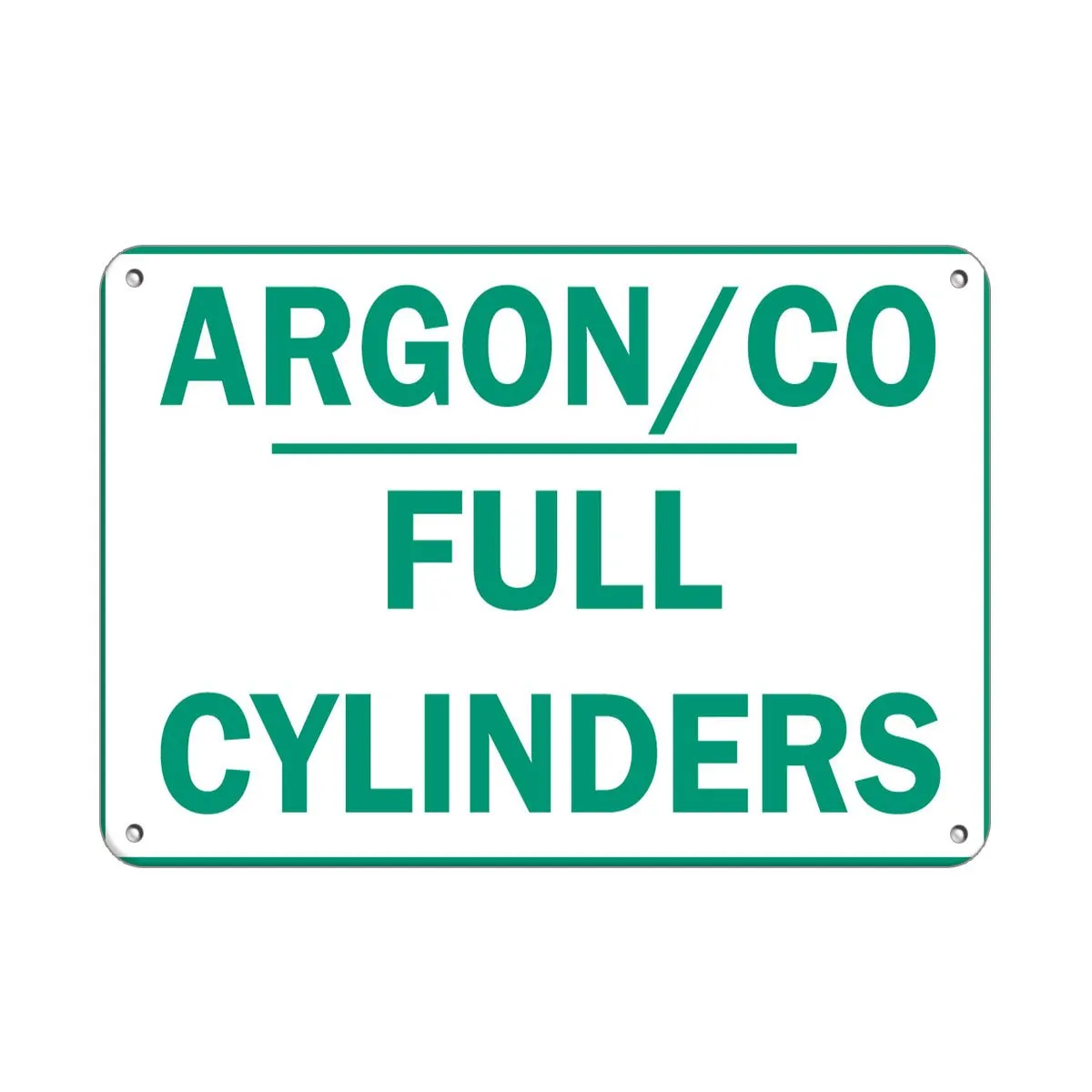 Aluminum Horizontal Metal Sign Multiple Sizes Argon Co Full Cylinders Hazard Flammable White Gas with Border Weatherproof Street Signage 24x18Inches