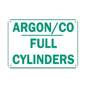 Aluminum Horizontal Metal Sign Multiple Sizes Argon Co Full Cylinders Hazard Flammable White Gas with Border Weatherproof Street Signage 24x18Inches