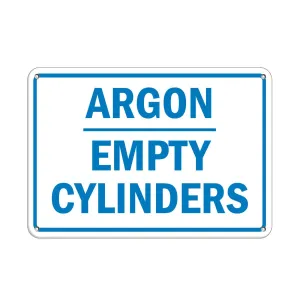 Aluminum Horizontal Metal Sign Multiple Sizes Argon Empty Cylinders Hazard Flammable Blue Construction Safety with Border Weatherproof Street Signage 24x18Inches