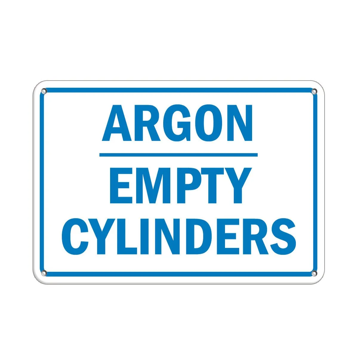 Aluminum Horizontal Metal Sign Multiple Sizes Argon Empty Cylinders Hazard Flammable Blue Construction Safety with Border Weatherproof Street Signage 24x18Inches