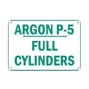 Aluminum Horizontal Metal Sign Multiple Sizes Argon P-5 Full Cylinders Hazard Flammable White Gas with Border Weatherproof Street Signage 24x18Inches