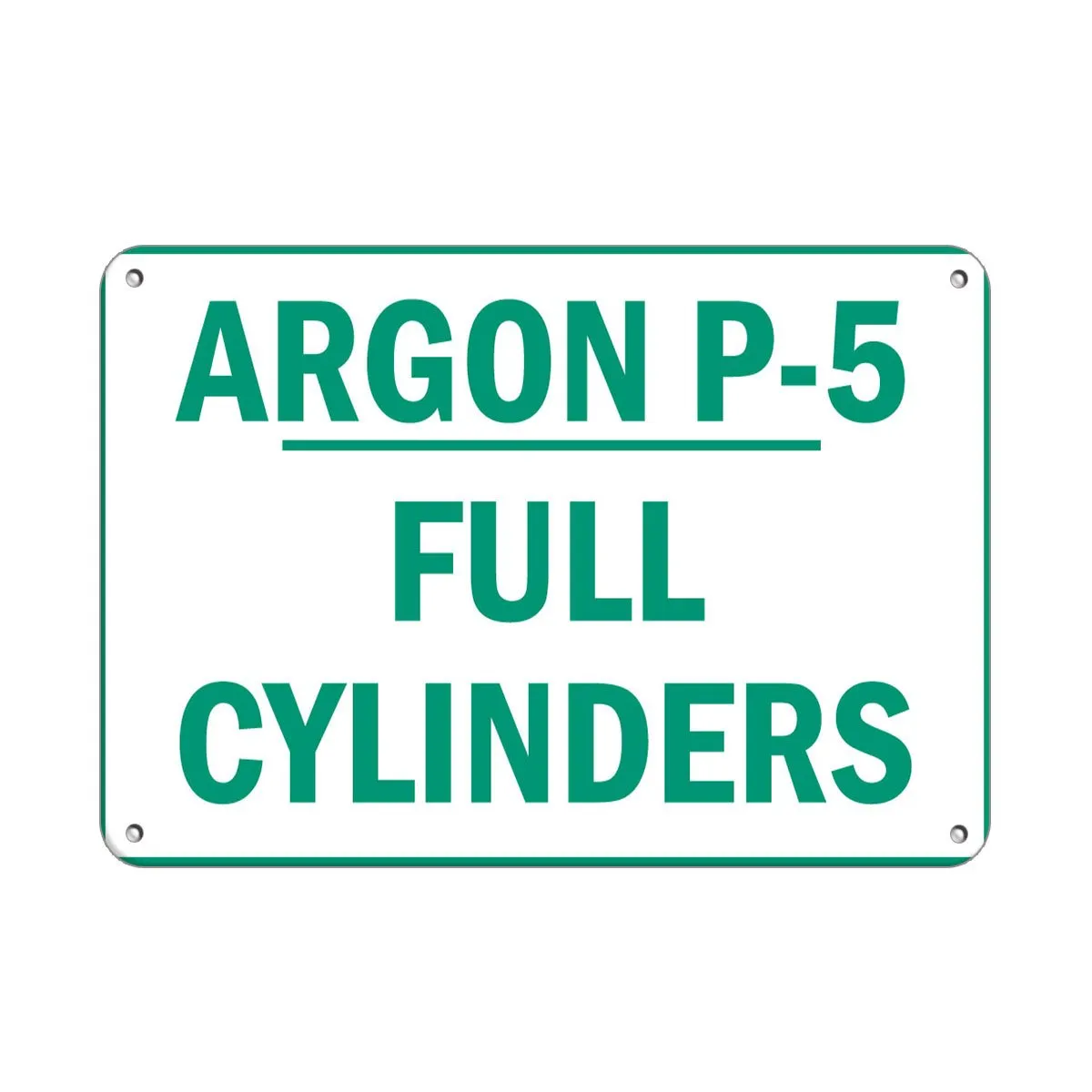 Aluminum Horizontal Metal Sign Multiple Sizes Argon P-5 Full Cylinders Hazard Flammable White Gas with Border Weatherproof Street Signage 24x18Inches