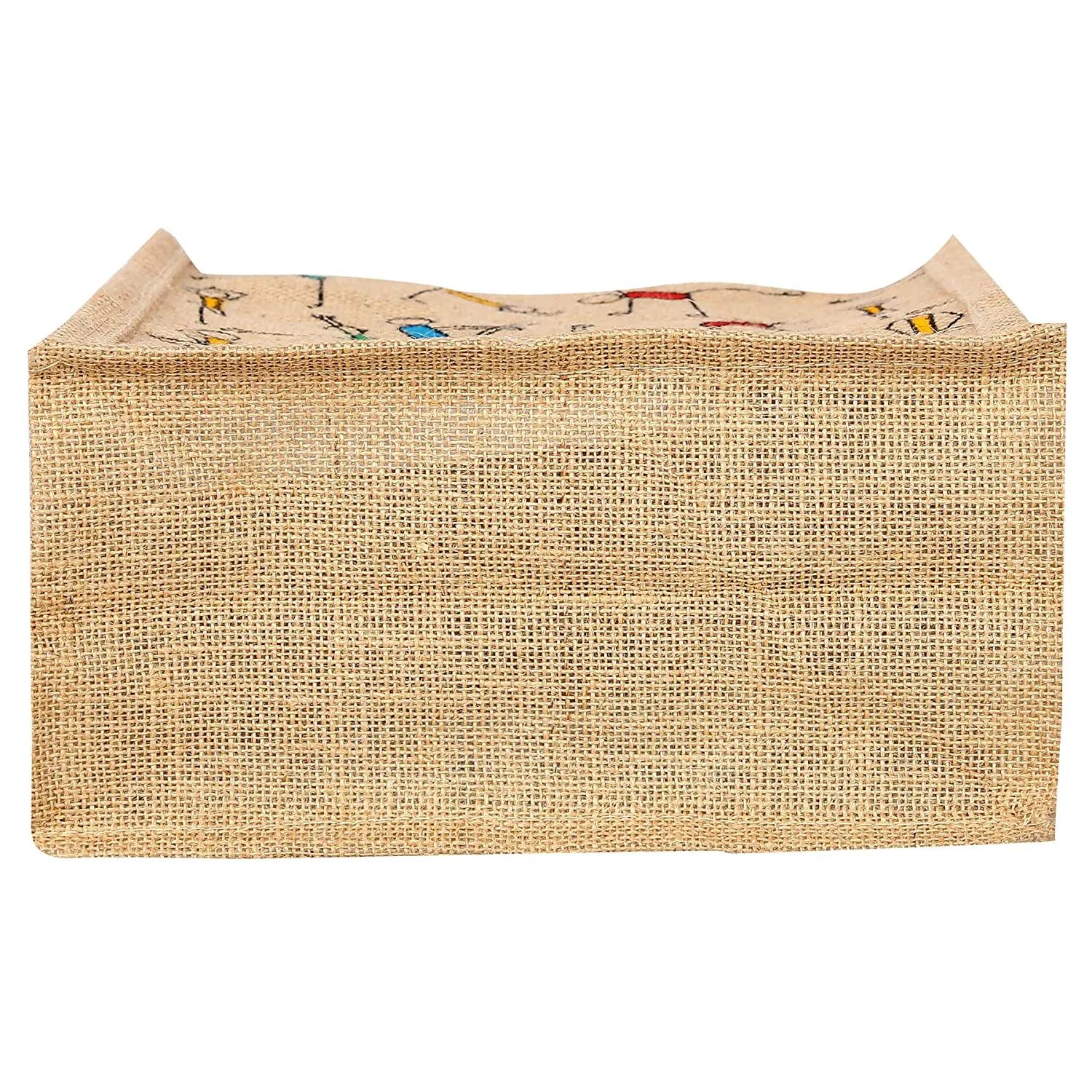 AM0034 Printed Eco-Friendly Jute Bag with Zip Closure