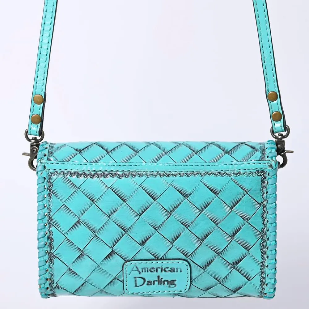 American Darling Wallet Hand Tooled Genuine Leather Women Bag Western Handbag Purse