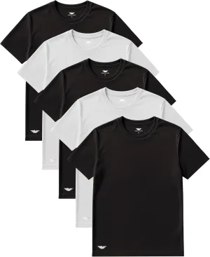 AMERICAN HEAVEN Men's Short Sleeve Work Out Crew Neck T-Shirts | Dry Fit Active Athletic Gym Tee Tops | Multi Packs Colors