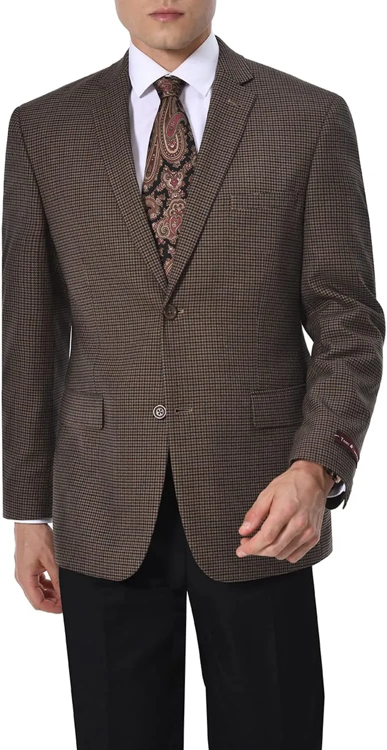 AMY ZHU Men's Sport Coat Classic Fit Stretch Blazer 2 Button Suit Jacket