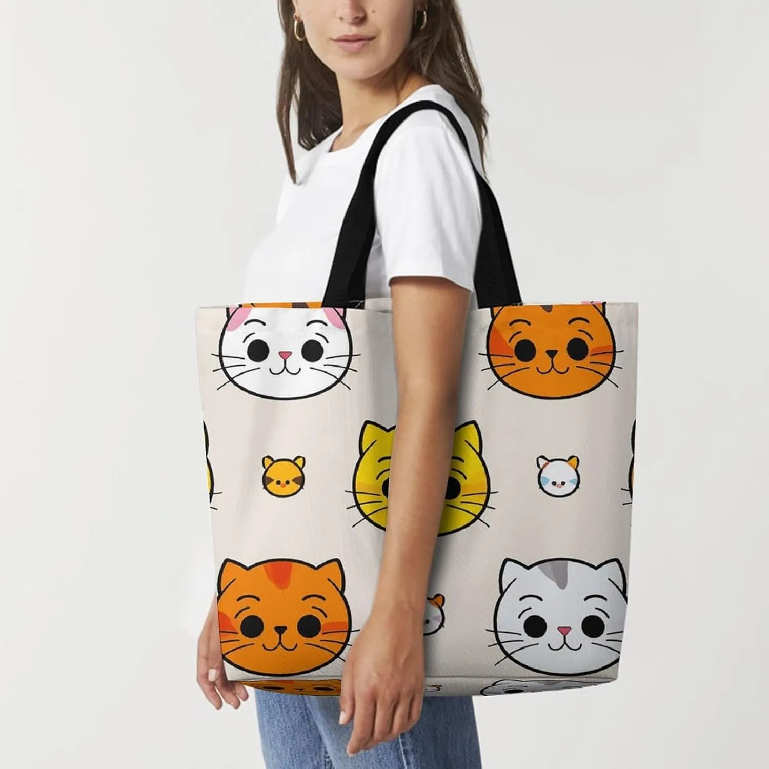 Ancient Egyptian Hieroglyph Tote Bag for Women Reusable Grocery Shoulder Bags Shopping Bag for Travel, Groceries