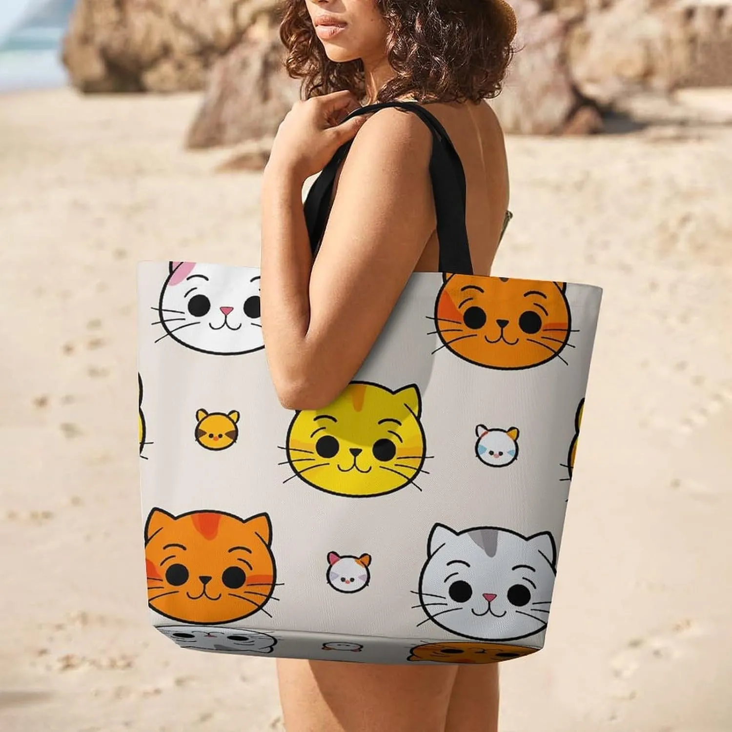 Ancient Egyptian Hieroglyph Tote Bag for Women Reusable Grocery Shoulder Bags Shopping Bag for Travel, Groceries