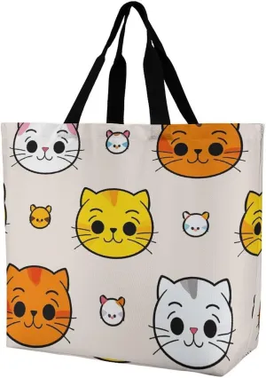 Ancient Egyptian Hieroglyph Tote Bag for Women Reusable Grocery Shoulder Bags Shopping Bag for Travel, Groceries