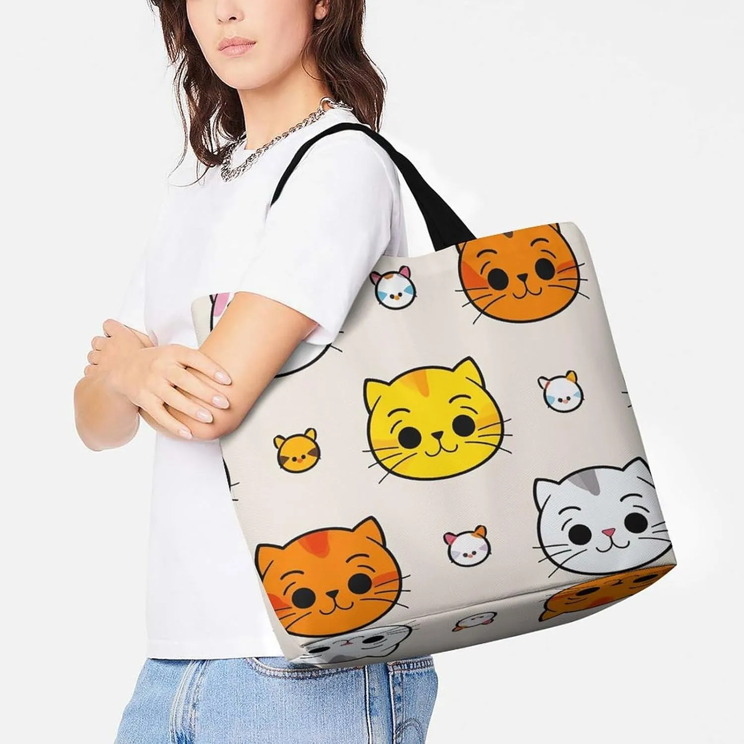 Ancient Egyptian Hieroglyph Tote Bag for Women Reusable Grocery Shoulder Bags Shopping Bag for Travel, Groceries
