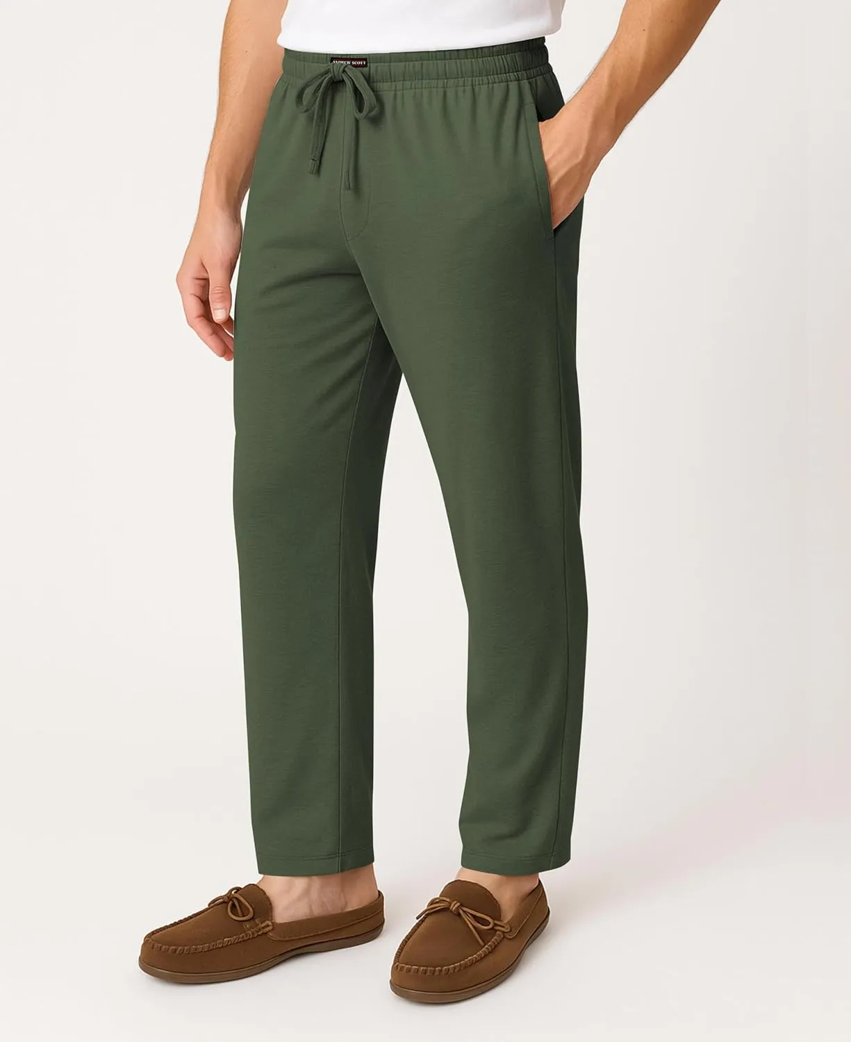 Andrew Scott Men's Lounge Pants | Multi Packs & Colors | Soft & Light Cotton Drawstring Yoga Lounge & Sleep PJ Pants