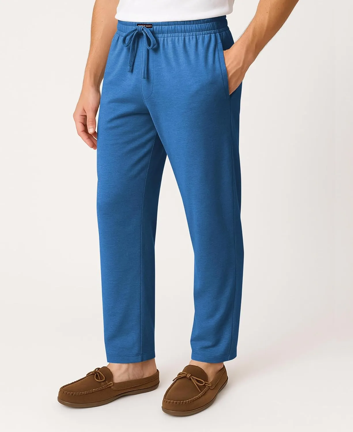 Andrew Scott Men's Lounge Pants | Multi Packs & Colors | Soft & Light Cotton Drawstring Yoga Lounge & Sleep PJ Pants