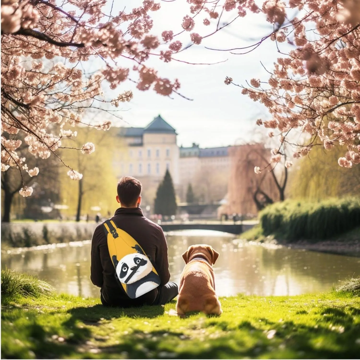 Angry Panda Crossbody Bag with Abstract Picture Fitness Sports Travel Hiking Backpack Cute Animal Print Chest Bag Shoulder Bag for Women and Men