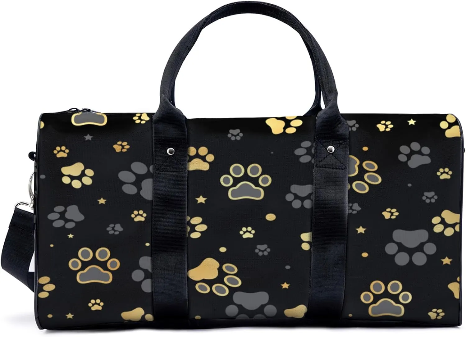 animal footprints cat and dog Travel Duffel Bag for Woman Weekender Bag Man Tote Gym Bag Sport Gym Bag Hospital Bag for Labor and Delivery Overnight Bag Luggage Bag