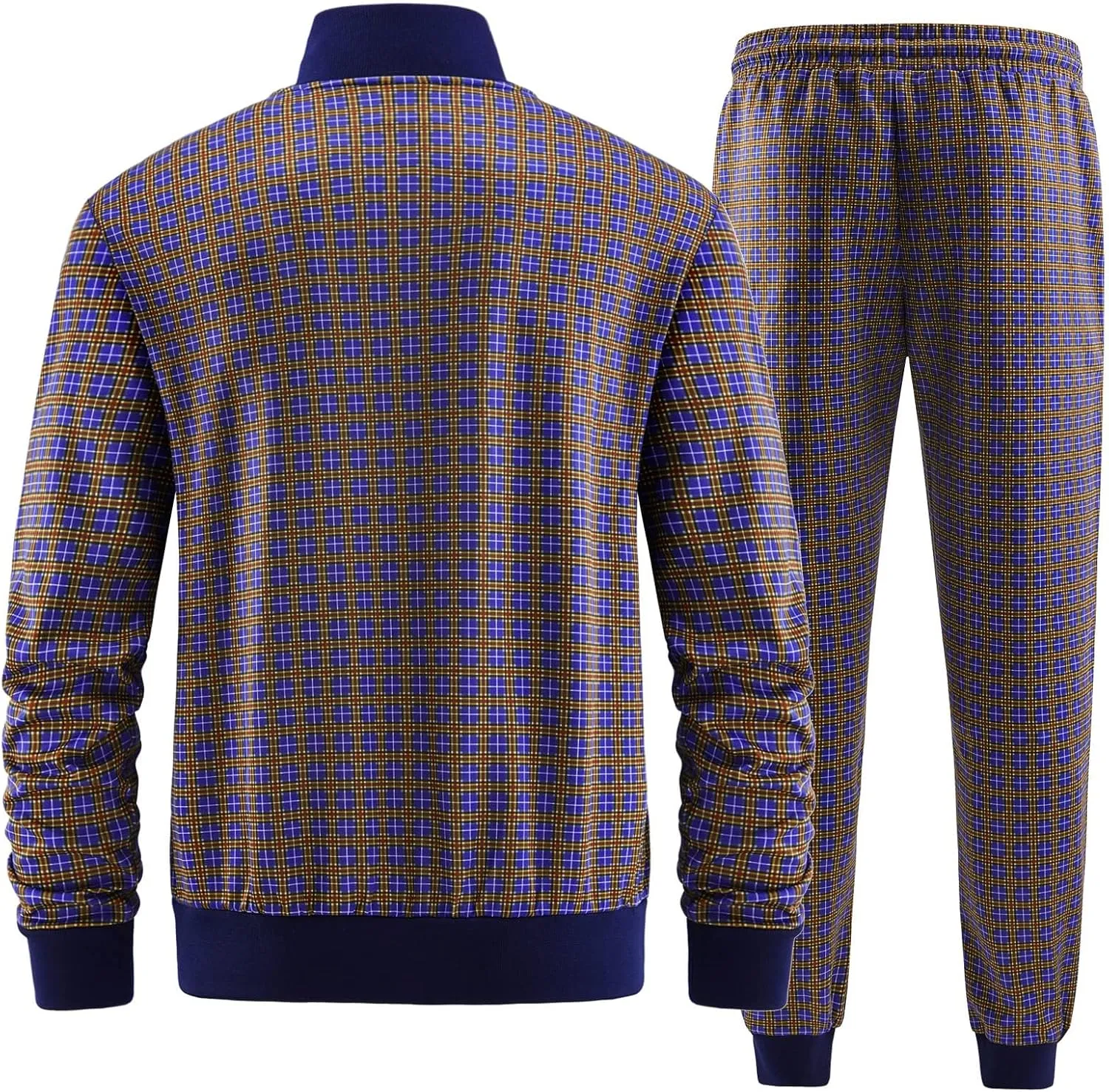 ANOTWENER Men's Track Suits 2 Piece Stand-up Collar Long Sleeve with Double Side Pockets Jacket and Sweatpants