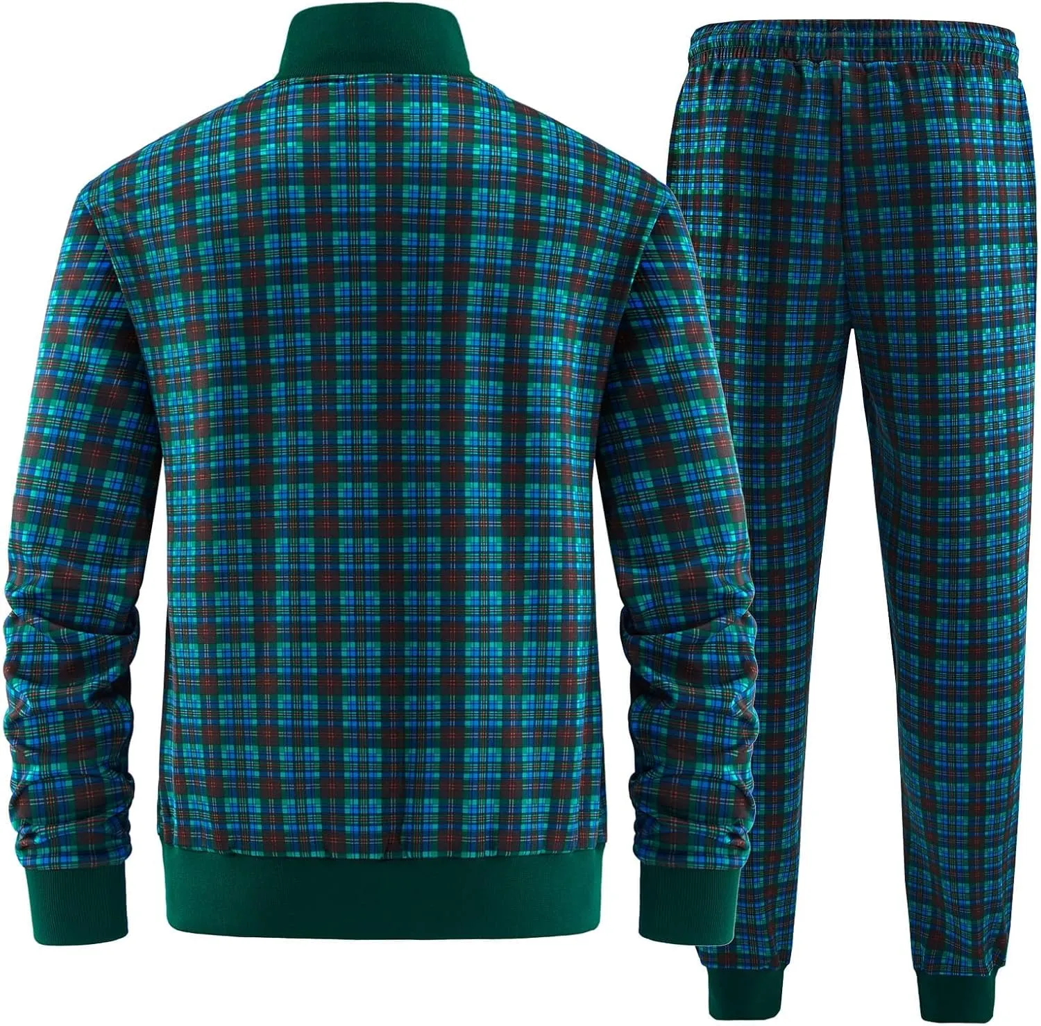 ANOTWENER Men's Track Suits 2 Piece Stand-up Collar Long Sleeve with Double Side Pockets Jacket and Sweatpants