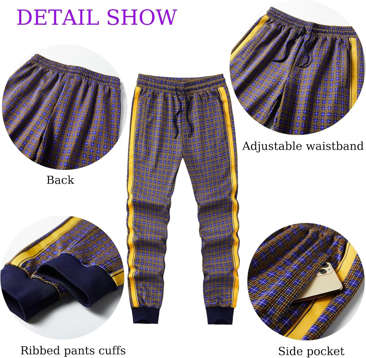 ANOTWENER Men's Track Suits 2 Piece Stand-up Collar Long Sleeve with Double Side Pockets Jacket and Sweatpants