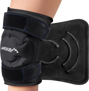 APEXUP Ice Pack for Knee Pain Relief, Large Reusable Wrap After Surgery, Flexible Gel Cold Pack for Injuries, Pain Relief for Back, Shoulder, Elbow, Ankle and Leg (Black, L, 1PK)