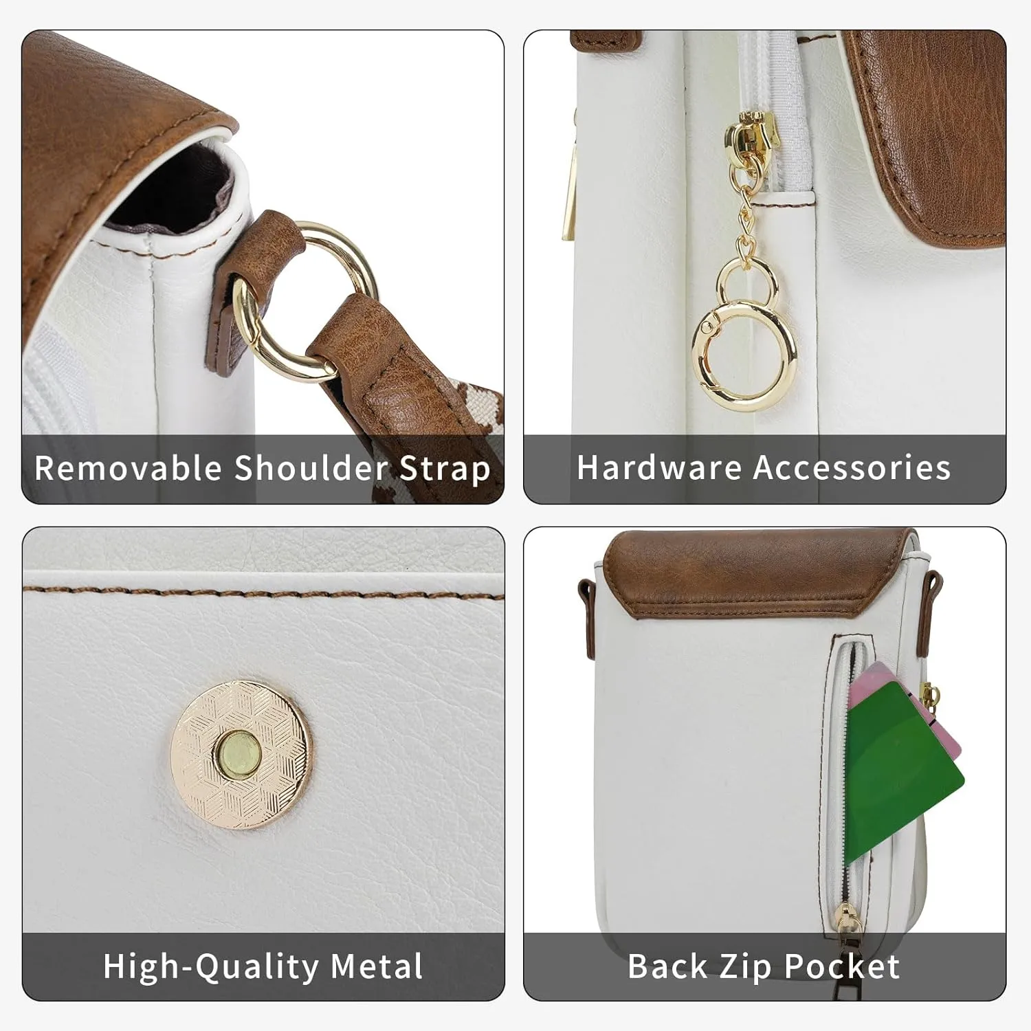 APHISON Small Crossbody Bags for Women Trendy, Leather Phone Wallet Purses Handbags Card Slots with Adjustable Guitar Strap