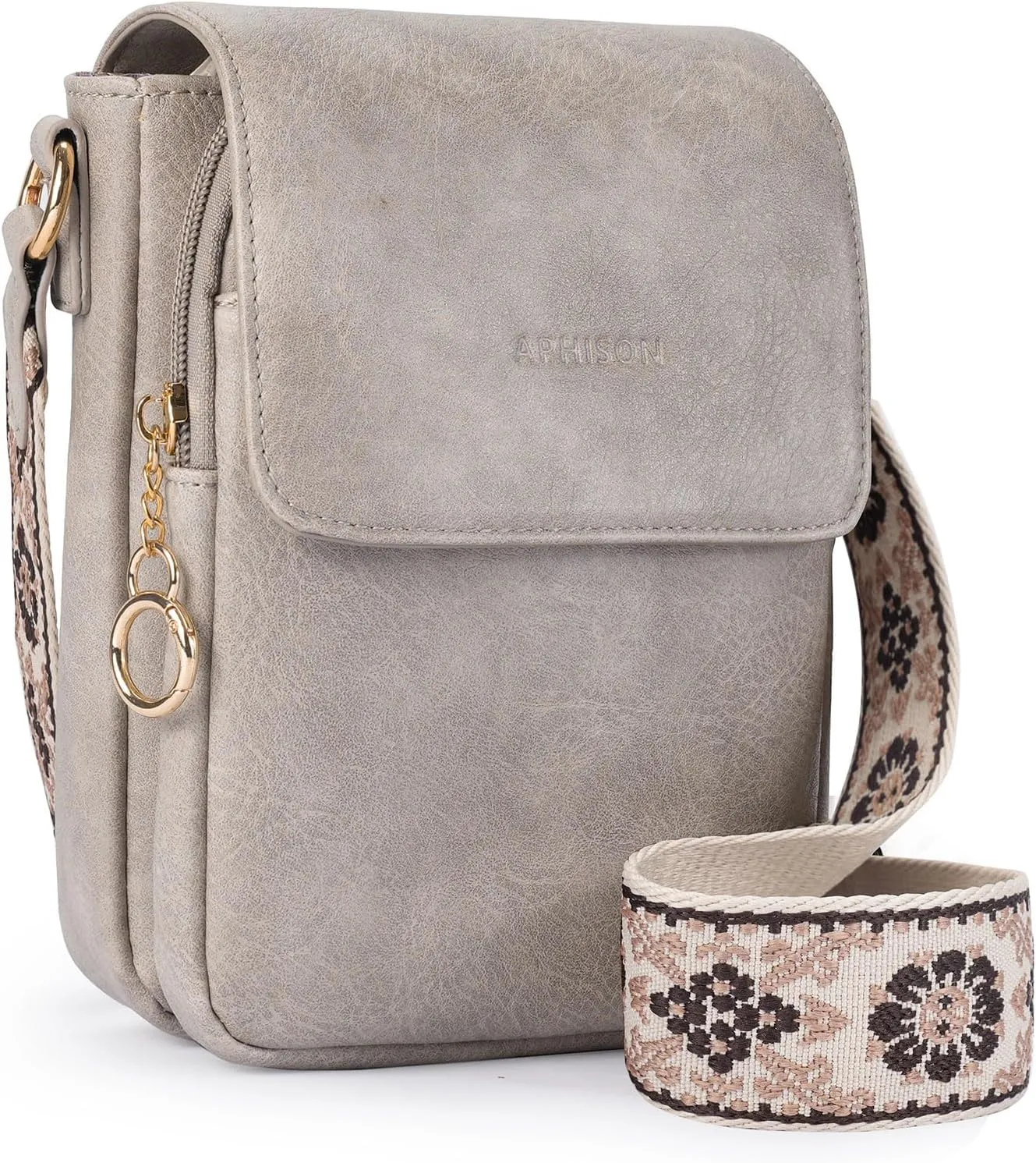 APHISON Small Crossbody Bags for Women Trendy, Leather Phone Wallet Purses Handbags Card Slots with Adjustable Guitar Strap