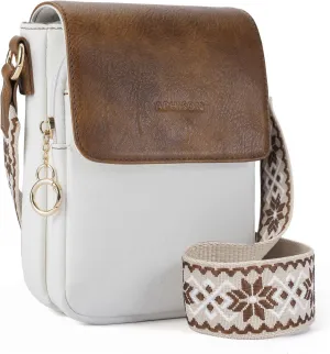 APHISON Small Crossbody Bags for Women Trendy, Leather Phone Wallet Purses Handbags Card Slots with Adjustable Guitar Strap