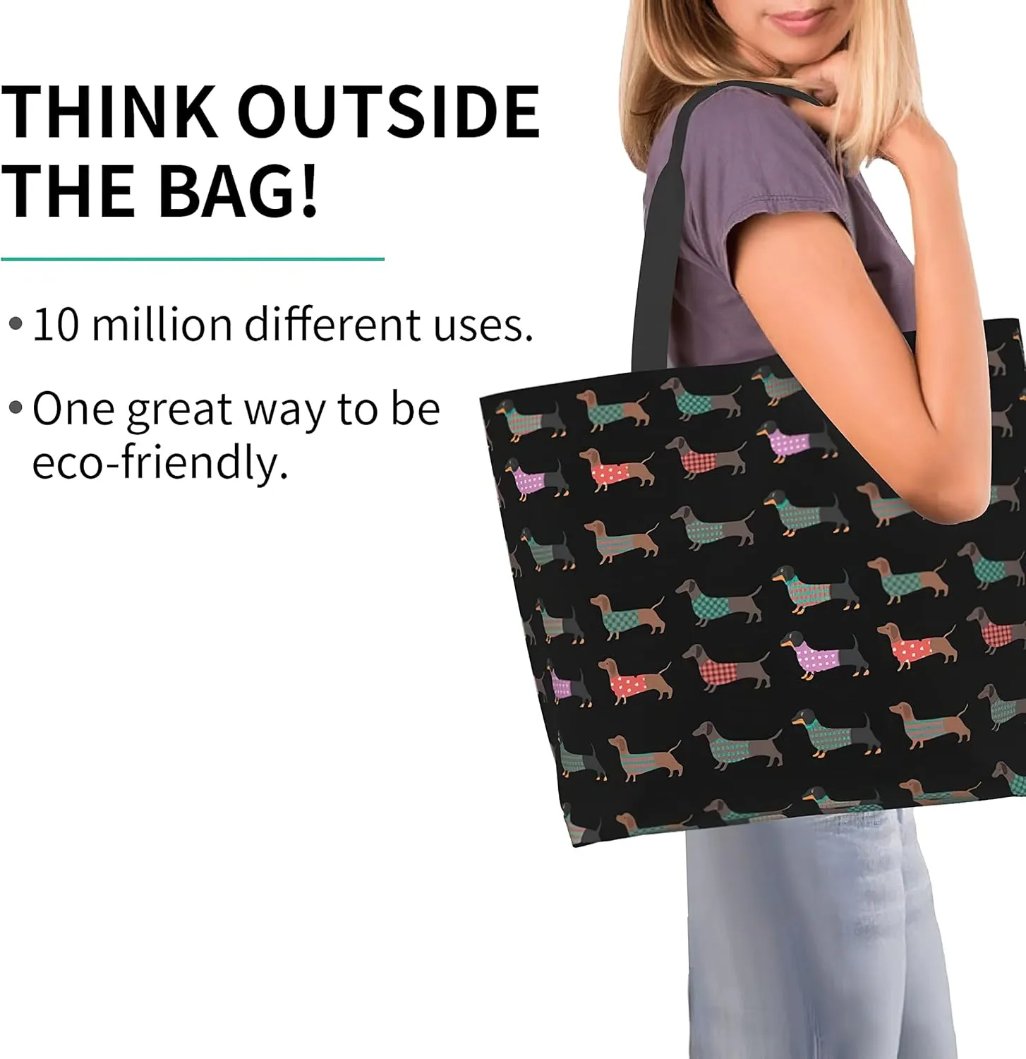 aportt Reusable Grocery Bag Large Shopping Tote Bag with Strong Handle Eco-Friendly