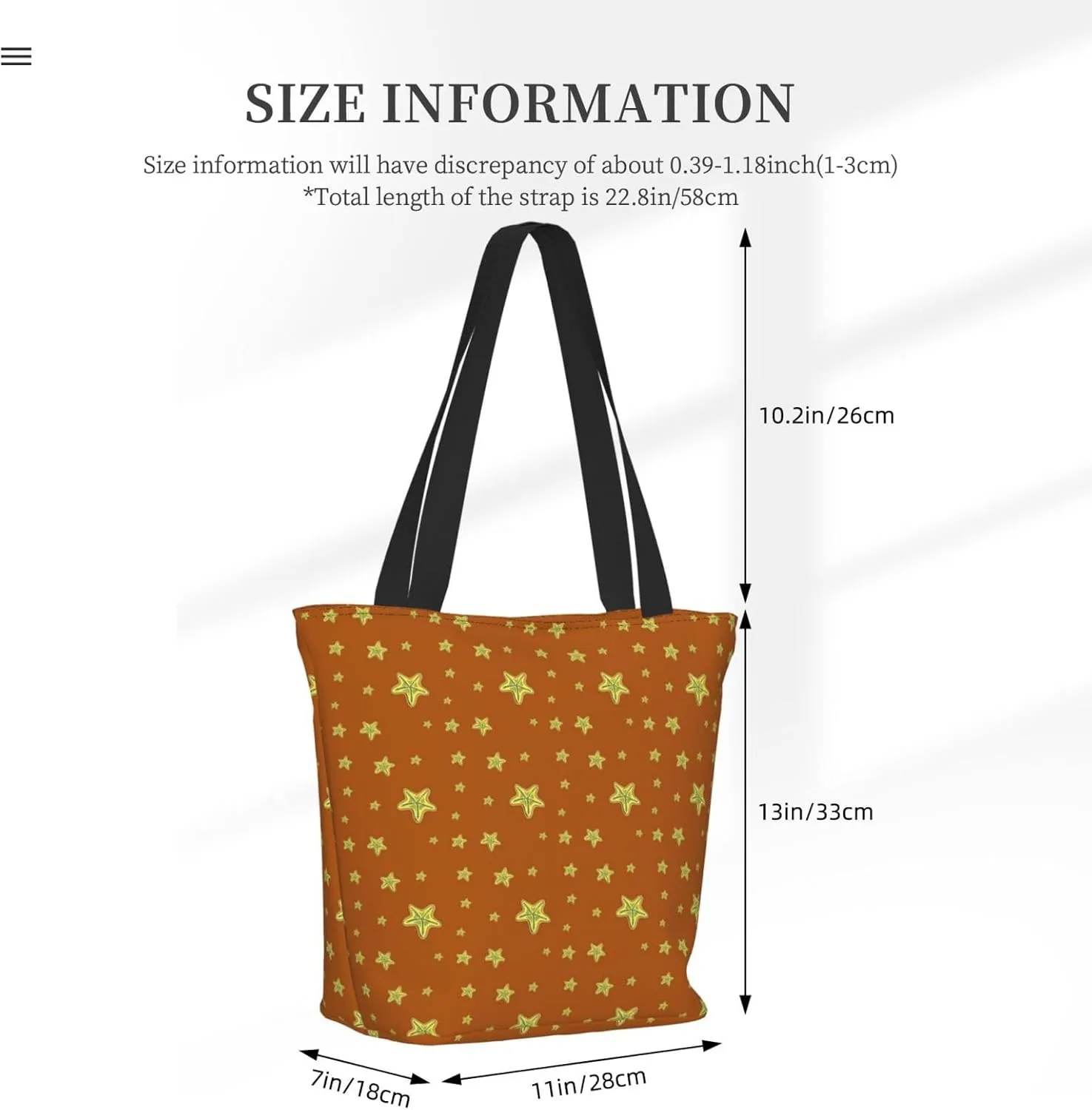 Applique Christmas Snowflake Orange Tote Bag Women Reusable Shopping Bags Shoulder Bag Portable Storage HandBags