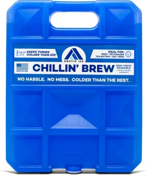 Arctic Ice Chillin' Brew Series Long Lasting Reusable Ice Pack - Freezes at 28° Fahrenheit - Designed to Keep Beverages Colder Than Ice