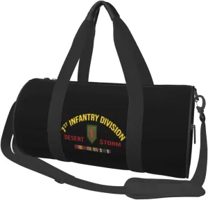 ARESU 1st Infantry Division Desert Storm Veteran Duffel Bag Gym Bag Sports Bags Foldable Travel Bag Multipurpose Backpack