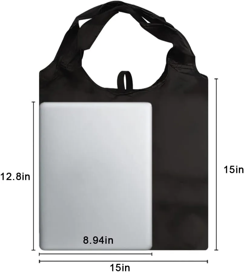Aricsen 20 Pack 15x4.5x15 Inch Mixed Color Reusable Grocery Bags with Handles Bulk, Shopping Foldable Kitchen Bags Large Machine Washable for Pocket Nylon Tote, Polyester Cloth