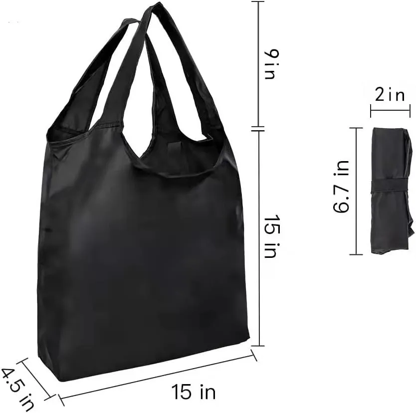 Aricsen 20 Pack 15x4.5x15 Inch Mixed Color Reusable Grocery Bags with Handles Bulk, Shopping Foldable Kitchen Bags Large Machine Washable for Pocket Nylon Tote, Polyester Cloth