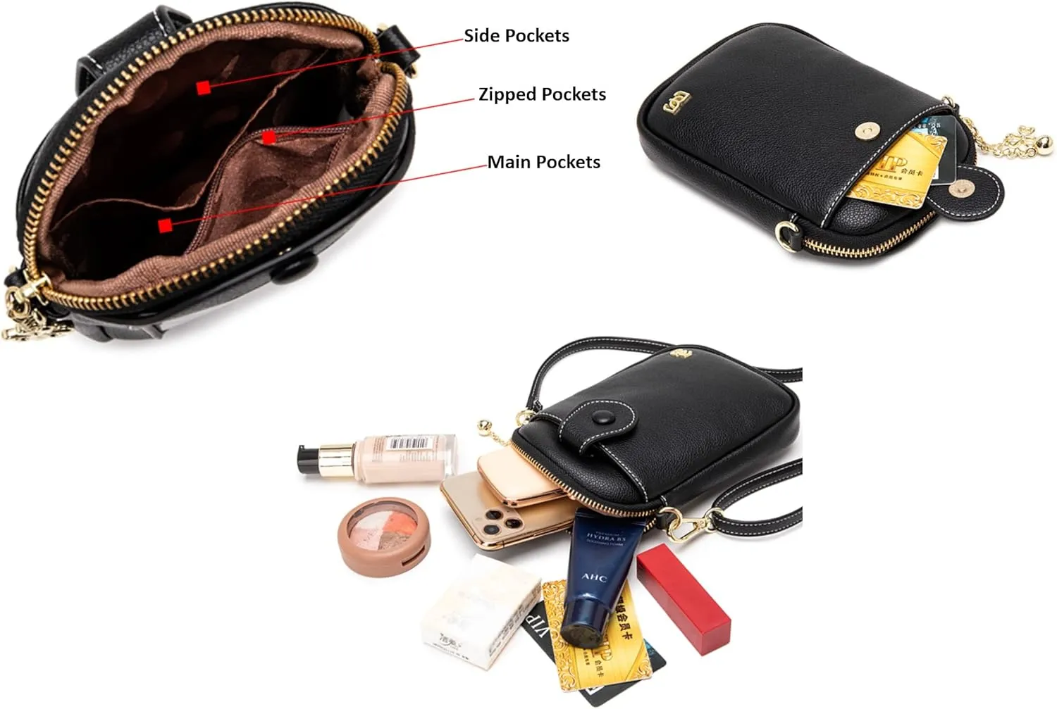 Aslana Touch Screen Phone Bag Vertical Small Crossbody Bag Handbag for Women